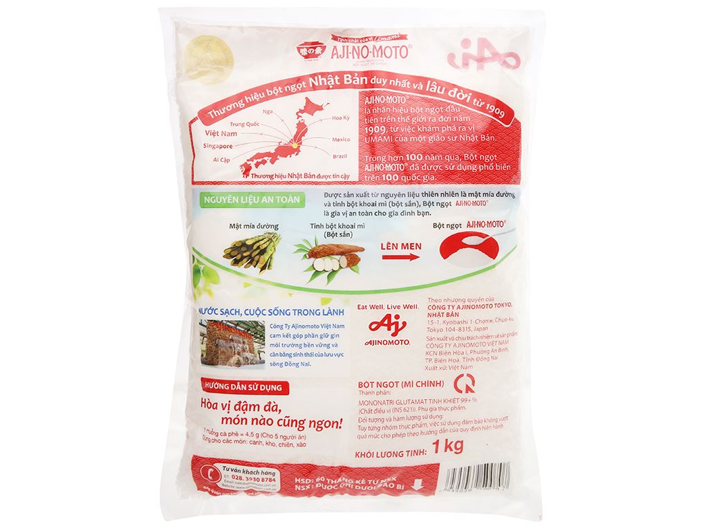 Bột ngọt Ajinomoto bịch 1kg Thùng 12 bịch